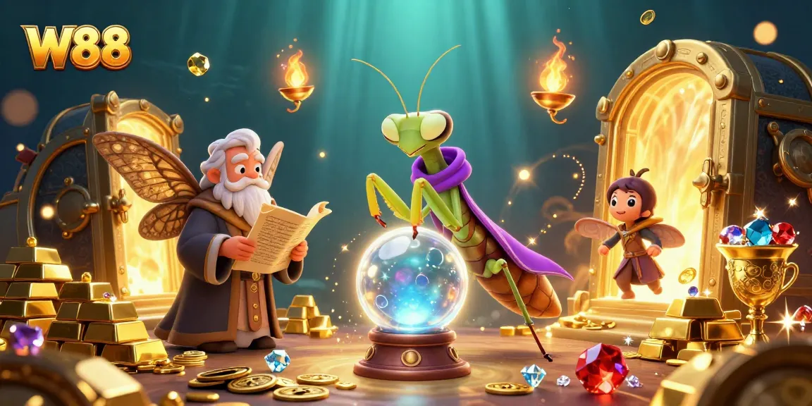 Engage with W88 through immersive gameplay in a vibrant casino atmosphere filled with treasures.