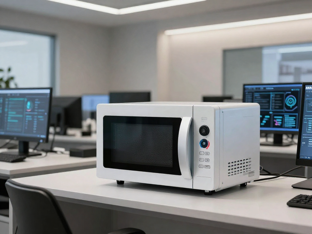 Effektive mikrowellenhafte Termitenbehandlung mit innovativer Technologie im Hintergrund.