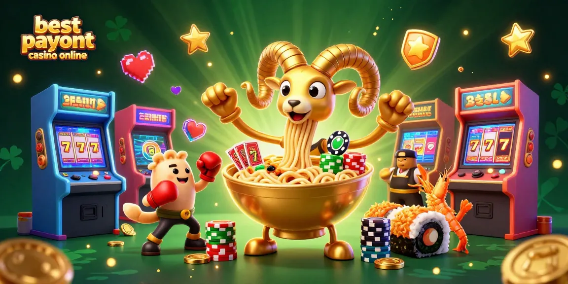 Engage with the best payout casino online in this dynamic casino-themed 3D illustration, featuring playful characters and vibrant game elements.