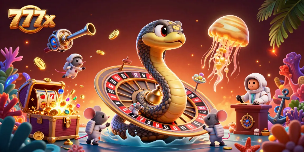 Bet on beautiful 777x roulette scenes with astronaut mice and glittering treasures from the cosmic dealer.